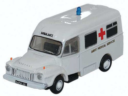 Oxford Diecast NBED006 N Scale Bedford J1 Lomas Ambulance - Assembled -- Army Medical Services (white, red cross)