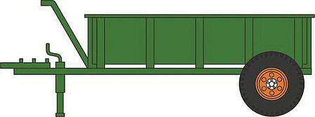 Oxford Diecast NFARM005 N Scale 1950-2000 Farm Trailer - Assembled -- Green