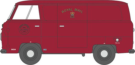 Oxford Diecast NFDE004 N Scale Ford 400E Cargo Van - Assembled -- Royal Mail (red, gold)