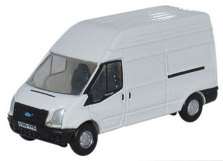 Oxford Diecast NFT006 N Scale Ford Transit Van with Long Wheelbase and High Roof - Assembled -- White