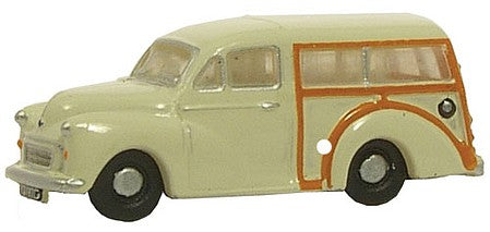 Oxford Diecast NMMT001 N Scale Morris Traveller Station Wagon - Assembled -- Old English White, Brown