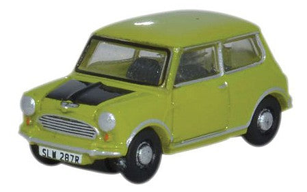 Oxford Diecast NMN005 N Scale Austin Mini - Assembled -- Lime Green