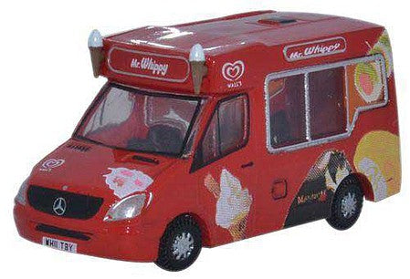 Oxford Diecast NWM001 N Scale Mercedes-Benz Sprinter Van - Assembled -- Whitby Mondial Ice Cream (red)