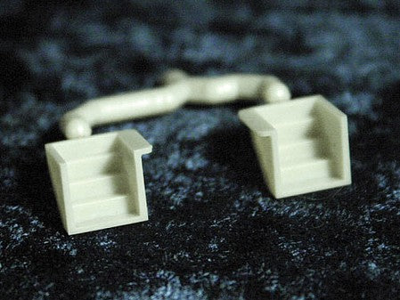 Palace Car Co 4003 HO Scale Underbody Details pkg(4) -- 4-Tread Fixed Steps For Rock Island Rebuilt Coaches