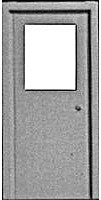 Pikestuff 1103 HO Scale Doors (White Styrene) -- Entryway Type w/Single Large Window pkg(3)
