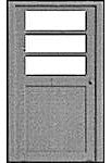 Pikestuff 1104 HO Scale Doors (White Styrene) -- Entryway Type w/Three-Panel Window pkg(3)