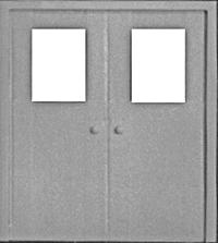 Pikestuff 1111 HO Scale Doors -- Double Personnel pkg(2)