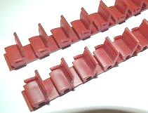 Pikestuff 4102 HO Scale Passenger Car Seats pkg(36) -- Red
