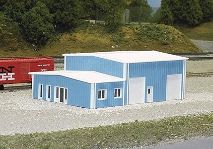Pikestuff 8006 N Scale Contractor's Building -- Scale 40 x 60' 12.2 x 18.3m (blue)