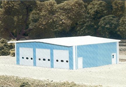 Pikestuff 8009 N Scale Fire Station -- (blue) Scale 50 x 40' 15.2 x 12.2m