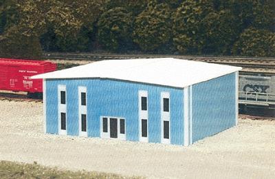 Pikestuff 8010 N Scale Two-Story Modern Office Building -- 50' x 40' (blue)