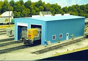 Pikestuff 8 HO Scale Modern 1- or 2-Stall Engine House -- Kit - 5-1/2 x 11" 14 x 27.9cm