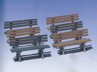 Pola 330979 G Scale Benches -- 3 Each Green & Brown (6 Total)