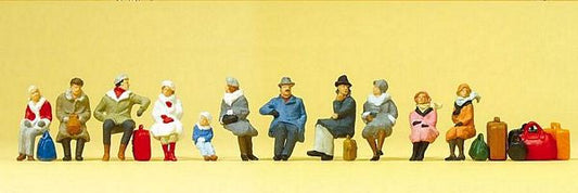 Preiser 10317 HO Scale Seated Passengers in Winter Clothes -- pkg(11)