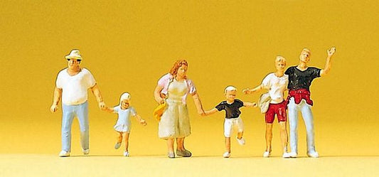 Preiser 10326 HO Scale Pedestrians -- Passers-By Hurrying pkg(6)