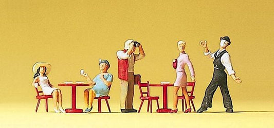 Preiser 10348 HO Scale People Working -- Pantomine In Cafe with Guests pkg(5)