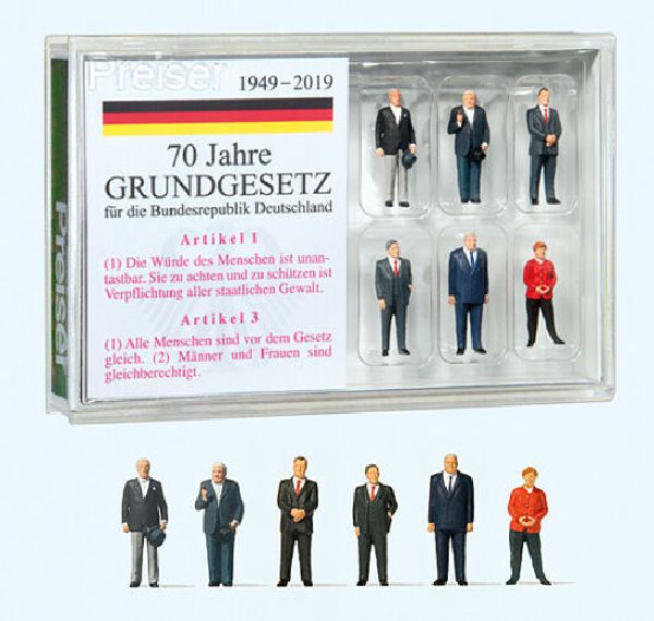 Preiser 13400 HO Scale 70 Years Constitution of the German Federal Republic -- Six German Leaders in Set