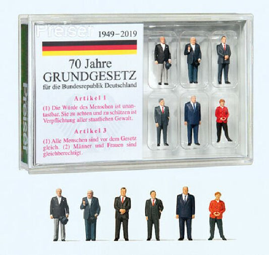 Preiser 13400 HO Scale 70 Years Constitution of the German Federal Republic -- Six German Leaders in Set