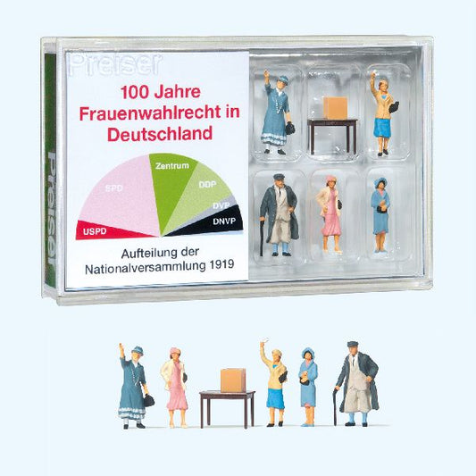 Preiser 13402 HO Scale 100 Years of Women's Suffrage in Germany Commemorative Set -- pkg(5)