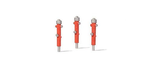Preiser 17714 HO Scale Fire Hydrants -- Red pkg(3)