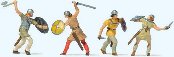 Preiser 24762 HO Scale Knights in Combat pkg(4)