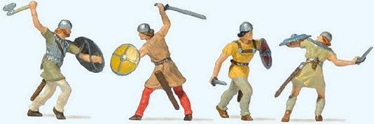 Preiser 24762 HO Scale Knights in Combat pkg(4)