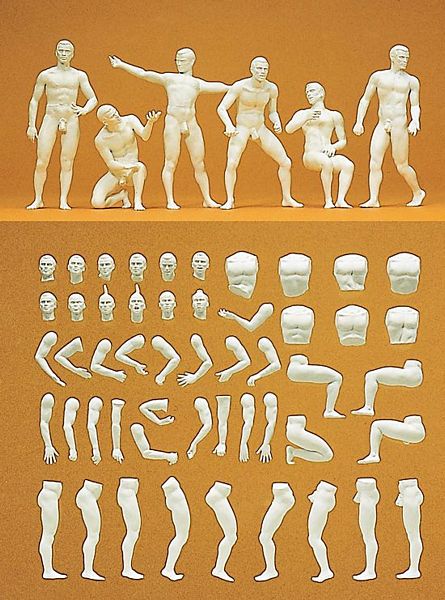 Preiser 45900 G Scale Customizing Figure Sets -- "Adam" Male Figures