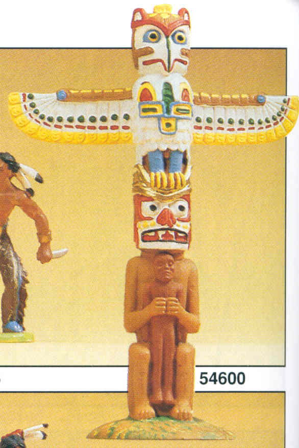 Preiser 54600 44221 Scale Wild West Figures - Native Americans: 1:25 -- Totem Pole