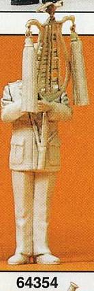 Preiser 64354 12785 Scale Military - Modern German Army (BW) - Unpainted Band Figure (Plastic Kit) -- Male Xylophone Player