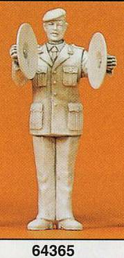 Preiser 64365 12785 Scale Military - Modern German Army (BW) - Unpainted Band Figure (Plastic Kit) -- Male Cymbal Player