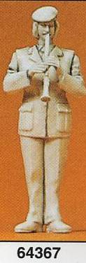 Preiser 64367 12785 Scale Military - Modern German Army (BW) - Unpainted Band Figure (Plastic Kit) -- Female Clarinet Player