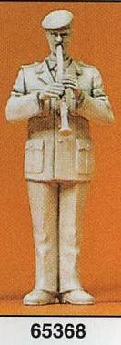 Preiser 64368 12785 Scale Military - Modern German Army (BW) - Unpainted Band Figure (Plastic Kit) -- Male Clarinet Player