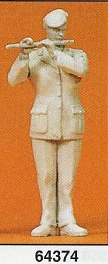 Preiser 64374 12785 Scale Military - Modern German Army (BW) - Unpainted Band Figure (Plastic Kit) -- Female Flute Player