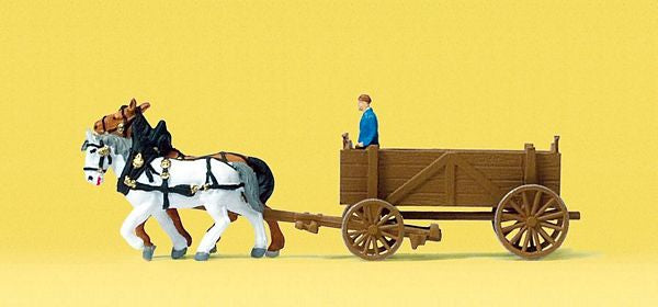 Preiser 79475 N Scale Horse-Drawn Wagon -- Ore