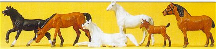 Preiser 10150 HO Horses (6)