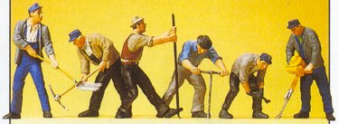 Preiser 10418 HO Track Workers w/Tools (6)