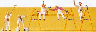 Preiser 10478 HO Men Painters w/Accessories (6)