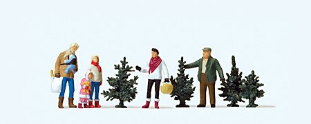 Preiser 10627 HO Christmas Tree Shopping & Family (5)