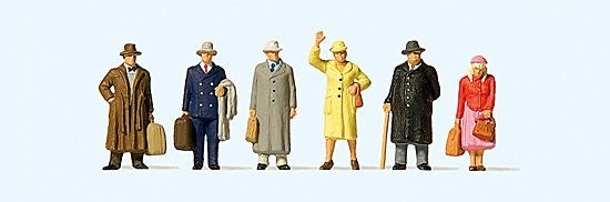 Preiser 10664 HO Epoch III Train Passengers (2 Women, 4 Men)