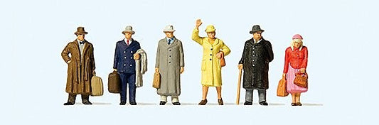 Preiser 10664 HO Epoch III Train Passengers (2 Women, 4 Men)