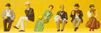 Preiser 12190 HO 1900 Era Passengers Sitting (6)
