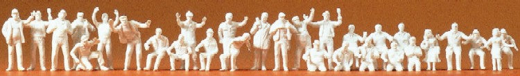 Preiser 16335 HO Unpainted Truckers, Car Drivers & Passengers (30) (Kit)