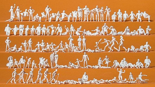 Preiser 16357 HO Unpainted People Leisuretime at Lake (120) Kit