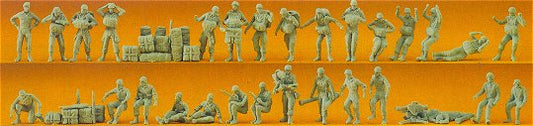 Preiser 16508 HO Unpainted German Paratroopers w/Acc (30) (Kit)