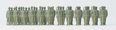 Preiser 16573 HO Unpainted German Reich Infantry Riflemen Lined Up 1939-45 (36) (Kit)