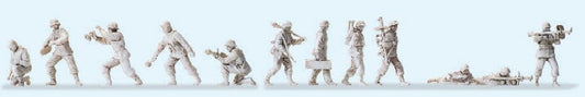 Preiser 16613 HO Unpainted German Reich Anti-Tank Crew Winter Dress (12) 1939-45 (Kit)