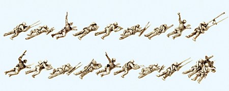Preiser 16620 HO Unpainted Soviet Infantry Lying in Battle 1943-45 (19) (Kit)