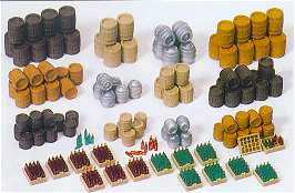 Preiser 17105 HO Beer Barrels & Beer Crates w/Bottles Assortment (Kit)