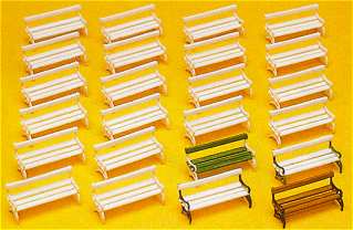 Preiser 17200 HO Park Benches (24) (Kit)