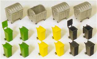 Preiser 17202 HO Trash Container Assortment (16) (Kit)
